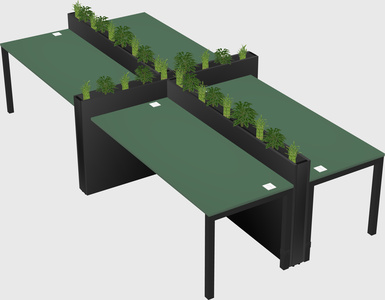 Rectangular shared desk