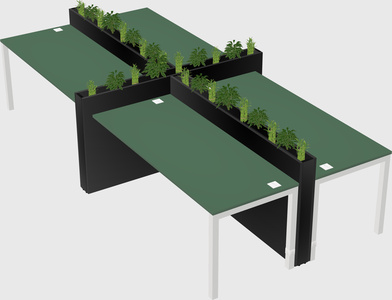 Rectangular shared desk