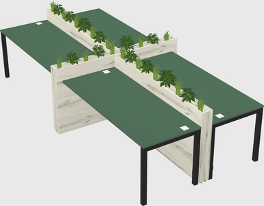 Rectangular shared desk