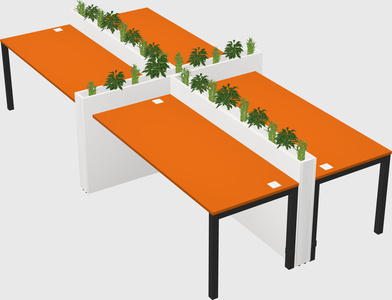 Rectangular shared desk