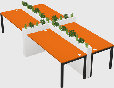 Rectangular shared desk