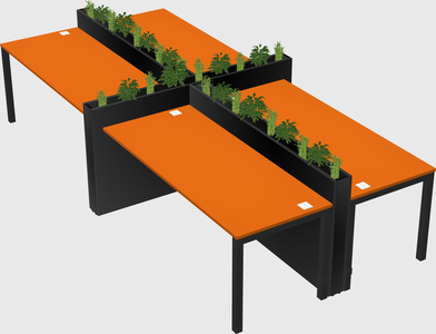 Rectangular shared desk