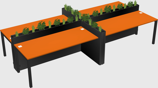 Rectangular shared desk