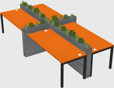 Rectangular shared desk