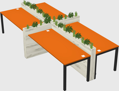 Rectangular shared desk