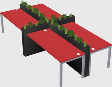 Rectangular shared desk