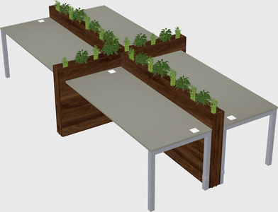 Rectangular shared desk