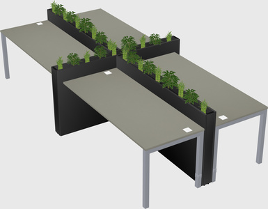 Rectangular shared desk