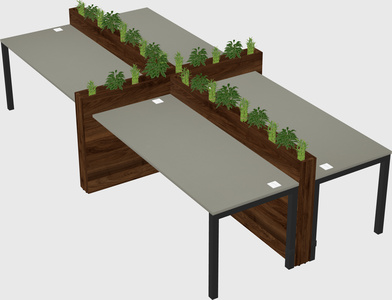 Rectangular shared desk