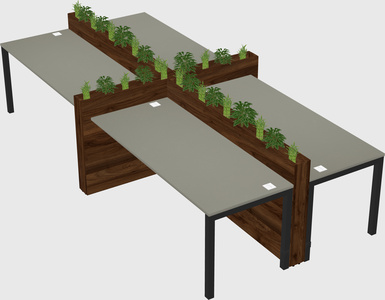Rectangular shared desk