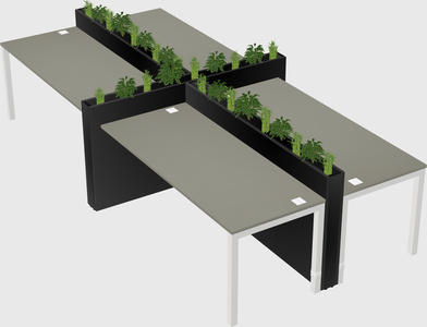 Rectangular shared desk