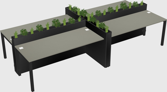 Rectangular shared desk