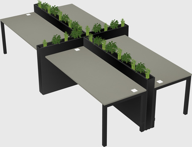 Rectangular shared desk
