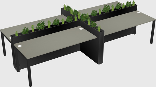 Rectangular shared desk