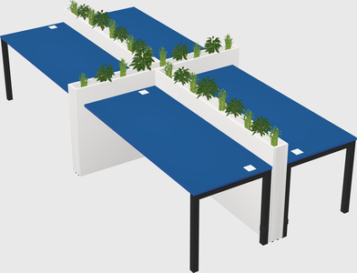 Rectangular shared desk