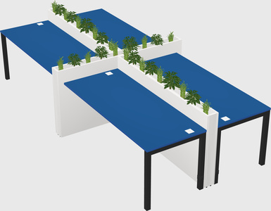 Rectangular shared desk