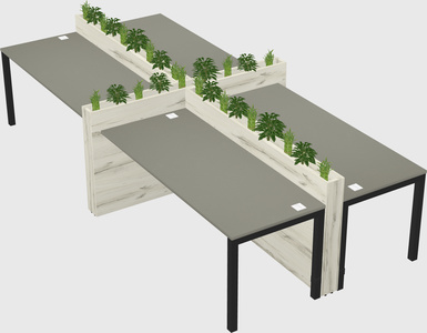 Rectangular shared desk