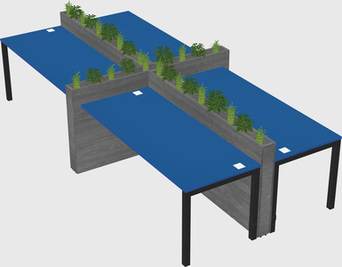 Rectangular shared desk