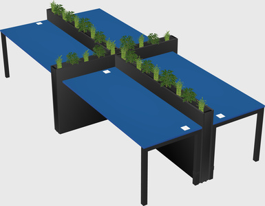 Rectangular shared desk