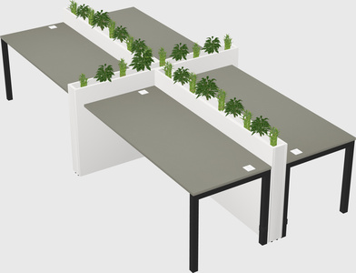 Rectangular shared desk
