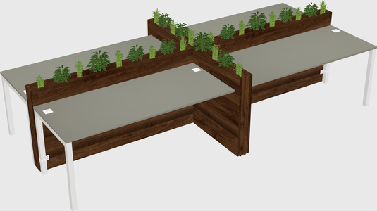 Rectangular shared desk
