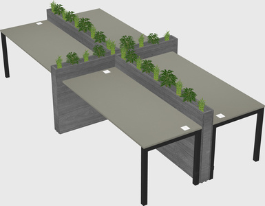 Rectangular shared desk