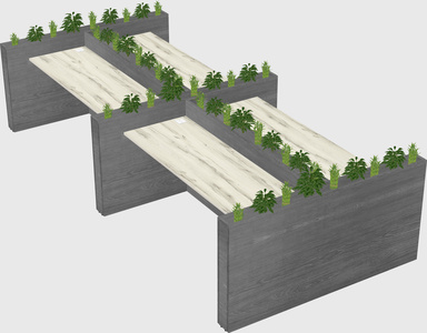 Rectangular shared desk