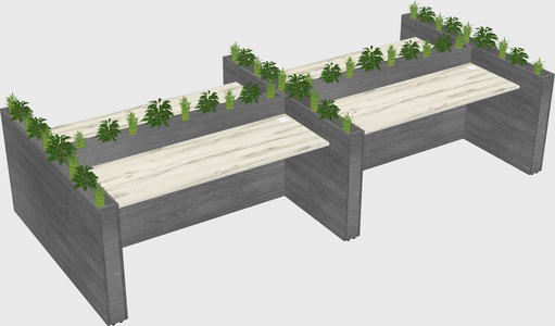 Rectangular shared desk