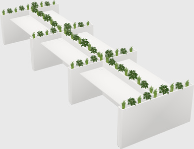 Rectangular shared desk