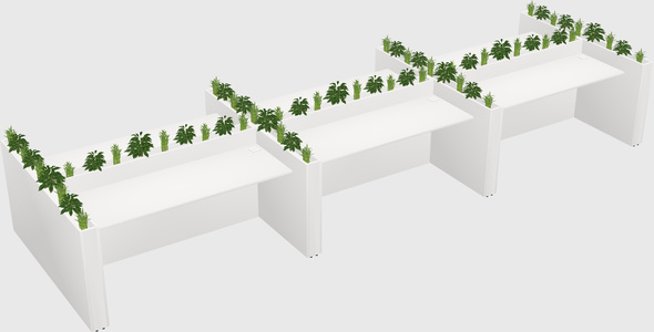 Rectangular shared desk
