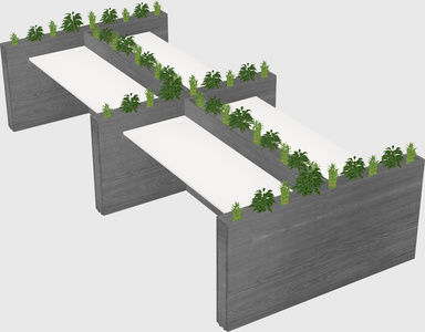 Rectangular shared desk
