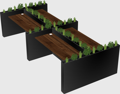 Rectangular shared desk