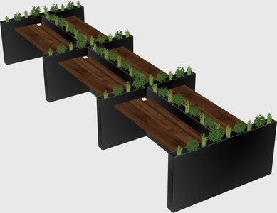 Rectangular shared desk