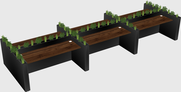 Rectangular shared desk