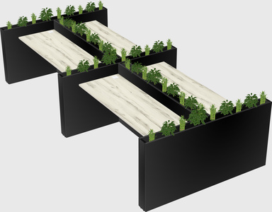 Rectangular shared desk