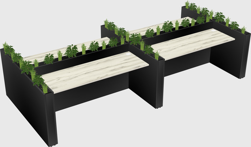 Rectangular shared desk