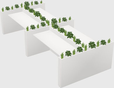 Rectangular shared desk