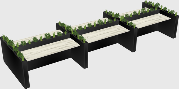 Rectangular shared desk