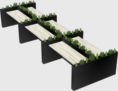 Rectangular shared desk