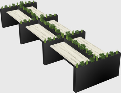 Rectangular shared desk