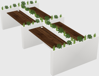 Rectangular shared desk