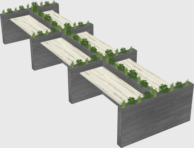 Rectangular shared desk