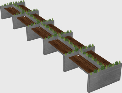 Rectangular shared desk