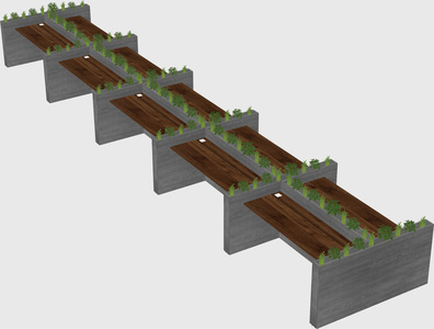 Rectangular shared desk