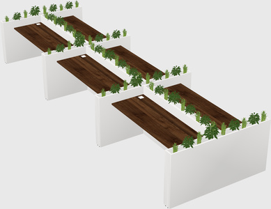 Rectangular shared desk