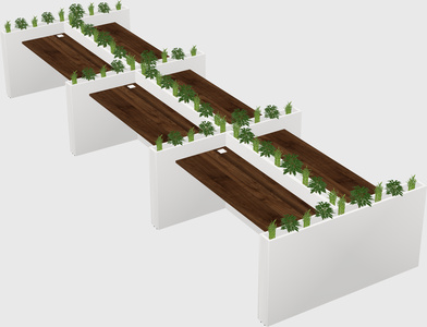 Rectangular shared desk
