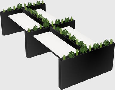 Rectangular shared desk