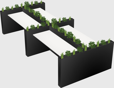 Rectangular shared desk