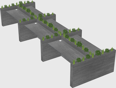 Rectangular shared desk