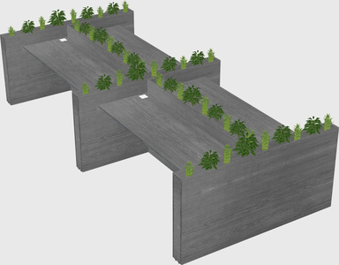 Rectangular shared desk